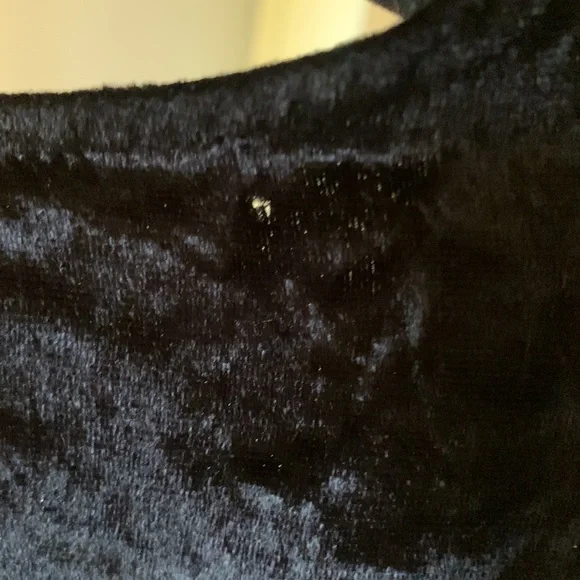 & Other Stories Black Velvet w/ Gold Stitched Flame design Long Sleeve Dress. 4 - Picture 4 of 8